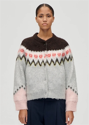 Raglan brushed jaquard bomber jakke Fairisle Stine Goya 